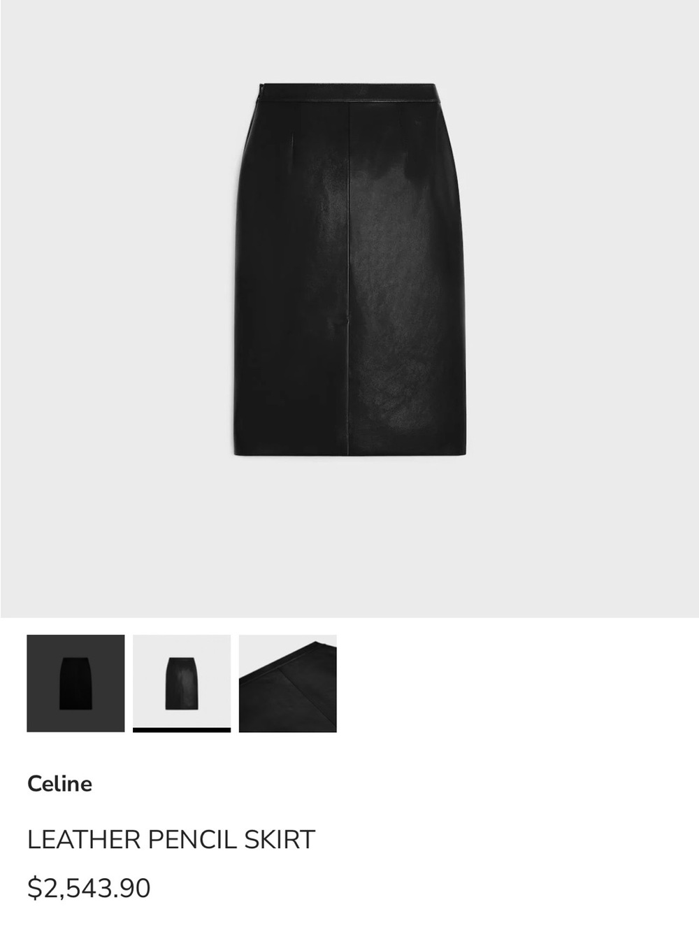 LORD & TAYLOR Celine Black Leather Pencil Skirt 10